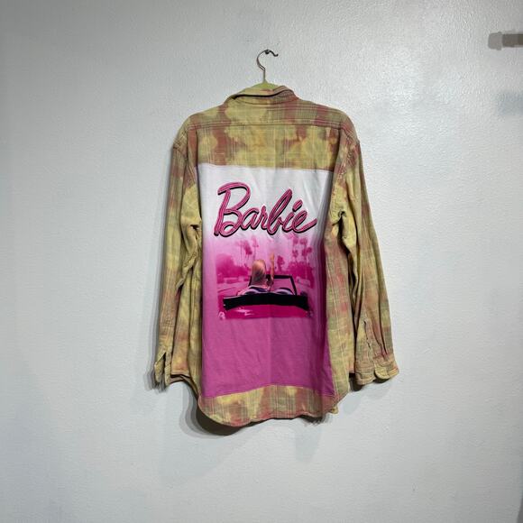 Barbie Pink Plaid Upcycled Shacket Sz M - Picture 10 of 12